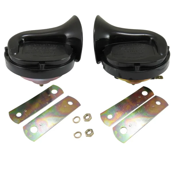 Bocina universal tipo caracol negra 24V