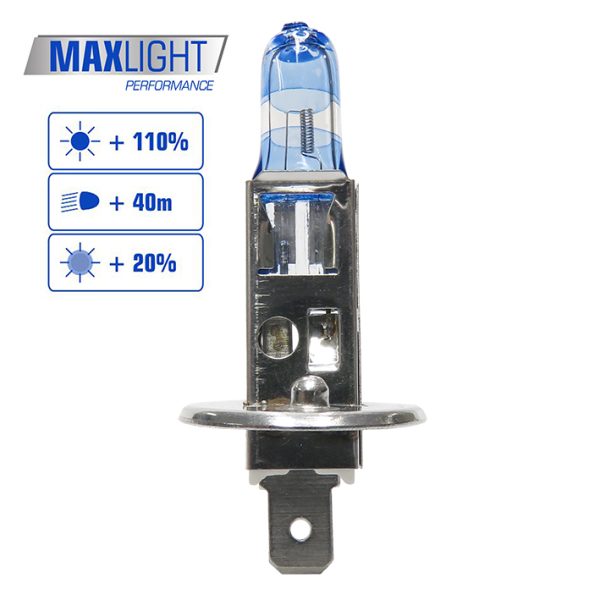 Bombillo 12V 55W Halogeno Max Light Blister 2 Und (H1)